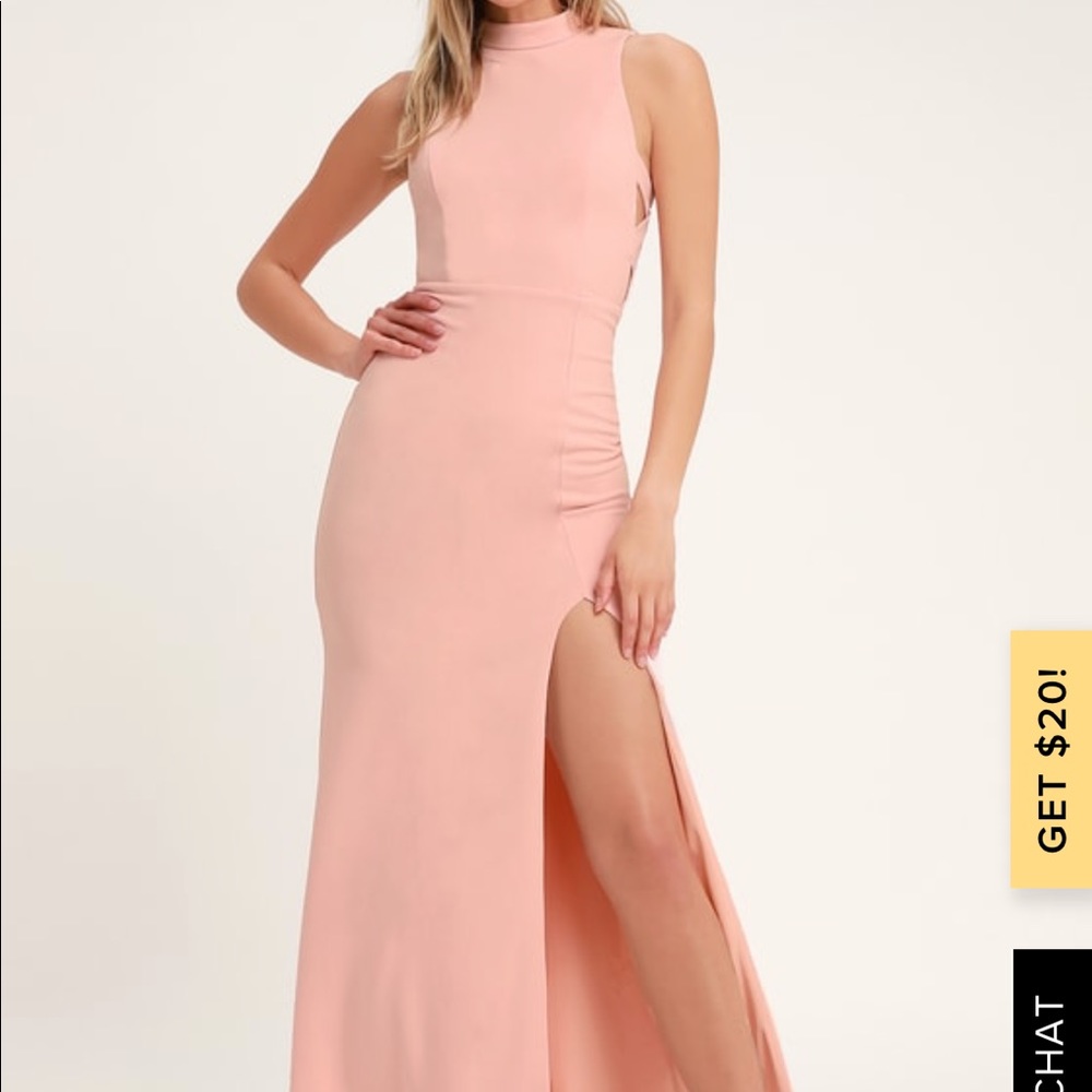 Lulu’s Keep on Dancing Mock Neck Cutout Maxi Dress